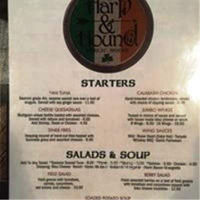 Harp and Hound Public House - Murrells Inlet, SC menu_pic