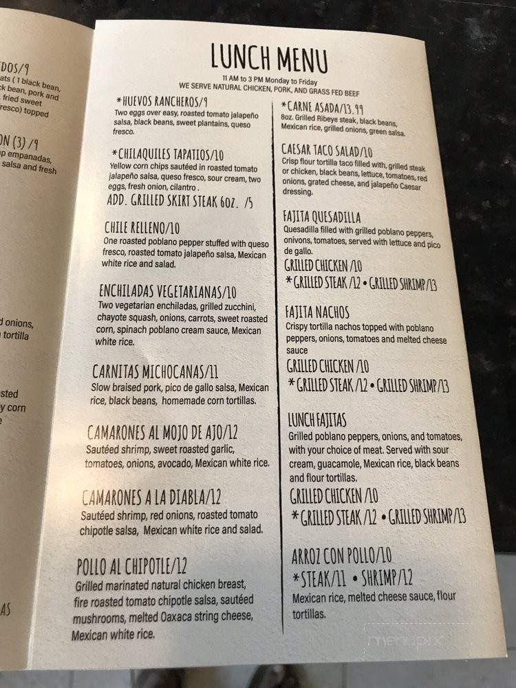 Luna Mexican Bar & Grill - Murrells Inlet, SC menu_pic