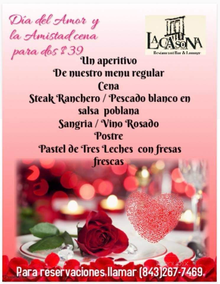 La Casona Restaurant Bar & Lounge - Myrtle Beach, SC menu_pic