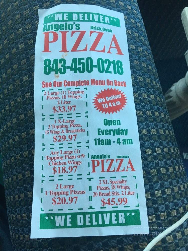 Angelo's Brick Oven Pizza - North Myrtle Beach, SC menu_pic
