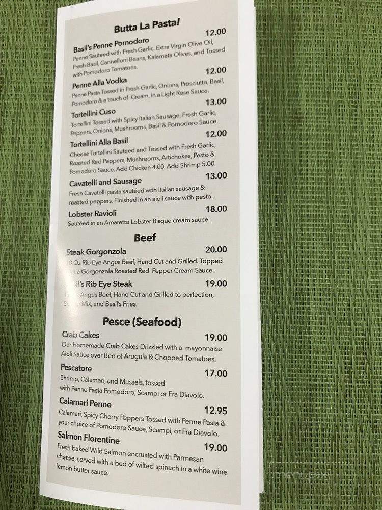 Basil & Garlic Bistro - North Myrtle Beach, SC menu_pic
