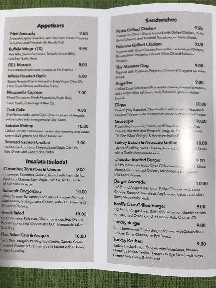 Basil & Garlic Bistro - North Myrtle Beach, SC menu_pic