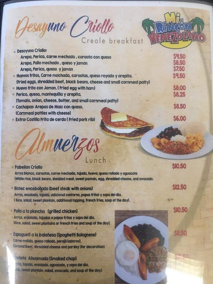 Cafeteria Mi Rincon Venezolano - Greenville, SC menu_pic
