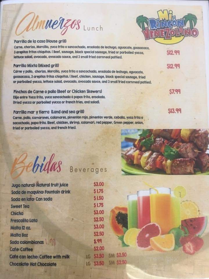Cafeteria Mi Rincon Venezolano - Greenville, SC menu_pic