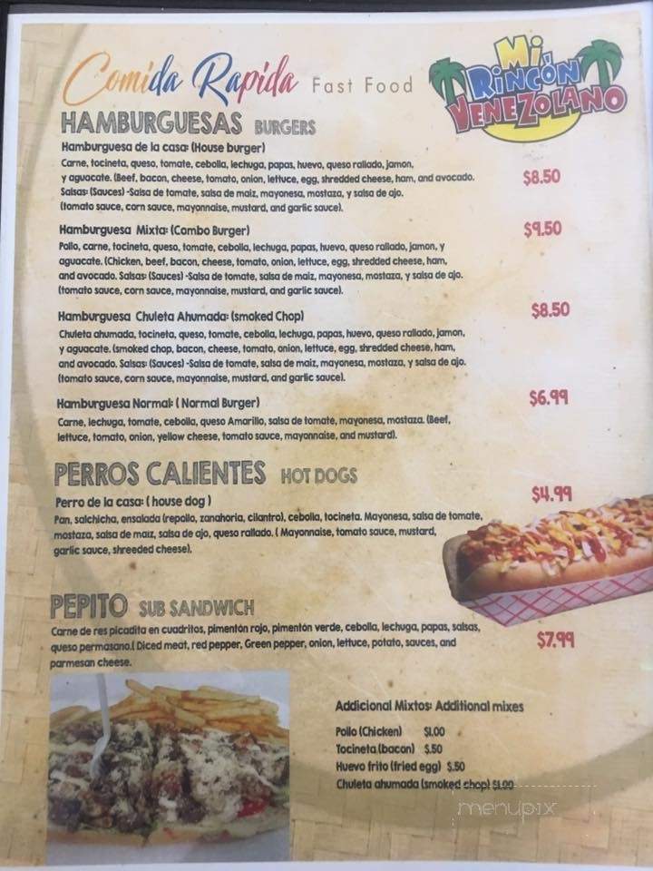 Cafeteria Mi Rincon Venezolano - Greenville, SC menu_pic