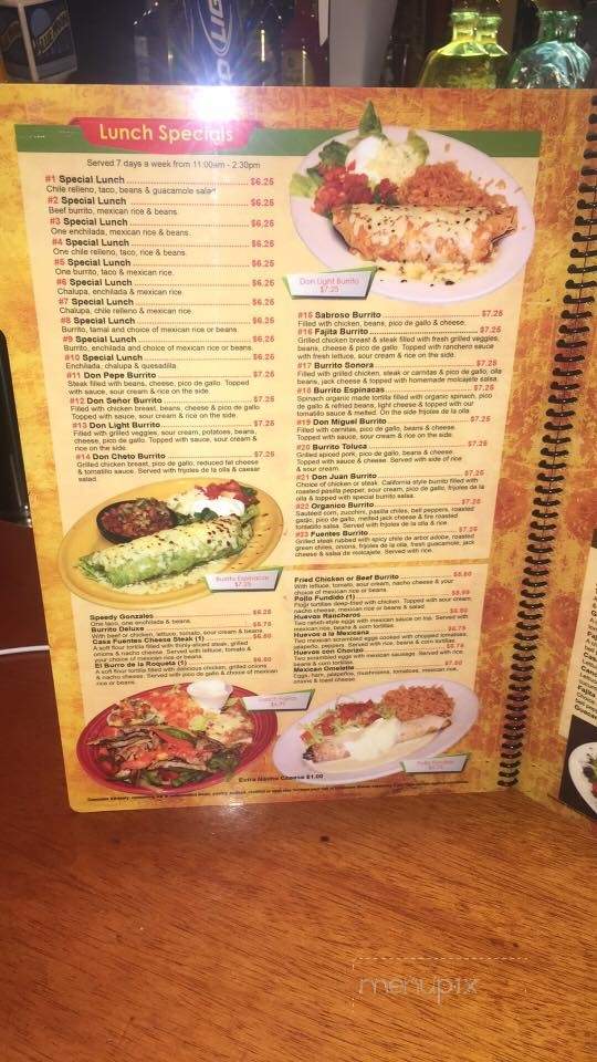 Casa Fuentes Mexican Restaurant - Anderson, SC menu_pic