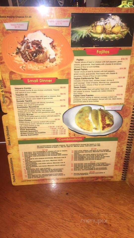 Casa Fuentes Mexican Restaurant - Anderson, SC menu_pic