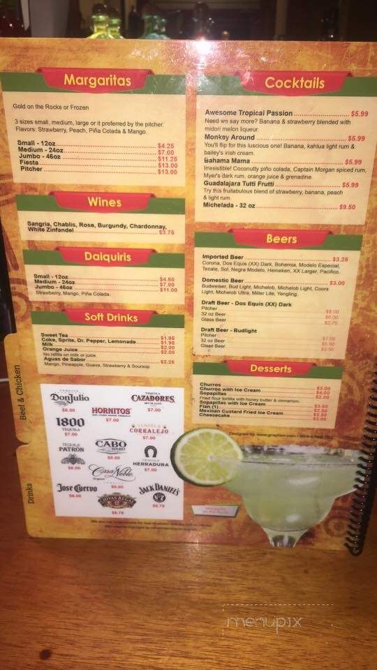 Casa Fuentes Mexican Restaurant - Anderson, SC menu_pic