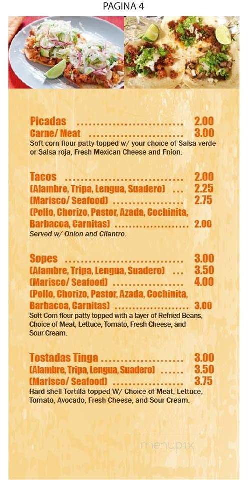 Mi Taco Taqueria - Anderson, SC menu_pic