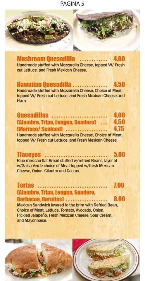 Mi Taco Taqueria - Anderson, SC menu_pic
