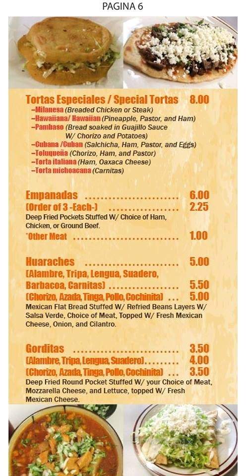 Mi Taco Taqueria - Anderson, SC menu_pic