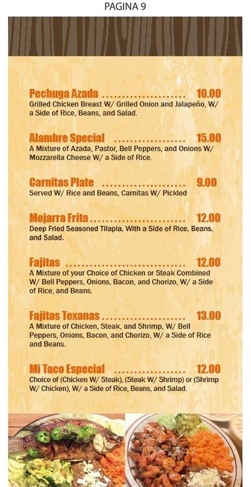 Mi Taco Taqueria - Anderson, SC menu_pic