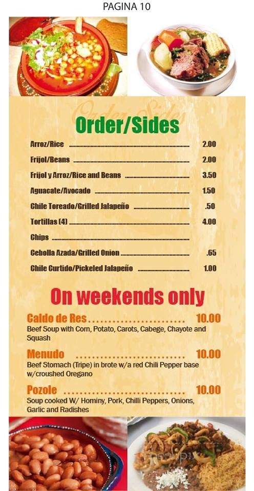 Mi Taco Taqueria - Anderson, SC menu_pic