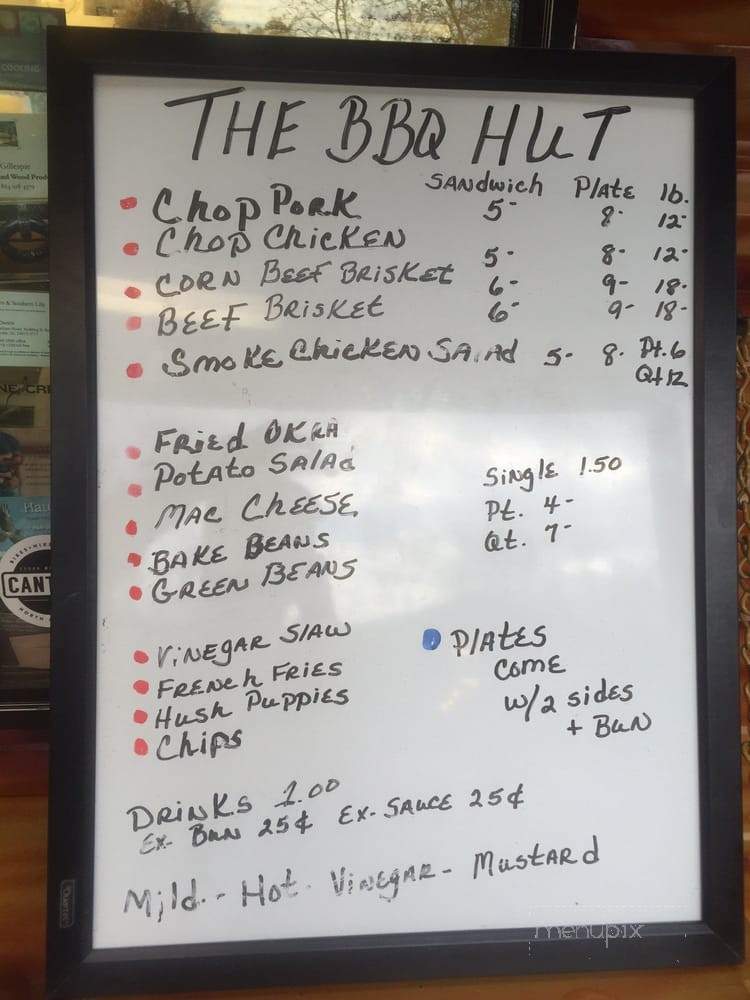 The BBQ Hut - Cleveland, SC menu_pic