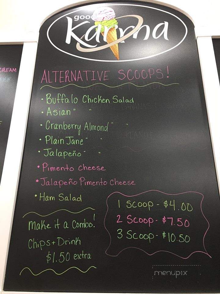 Good Karma Ice Cream - Easley, SC menu_pic