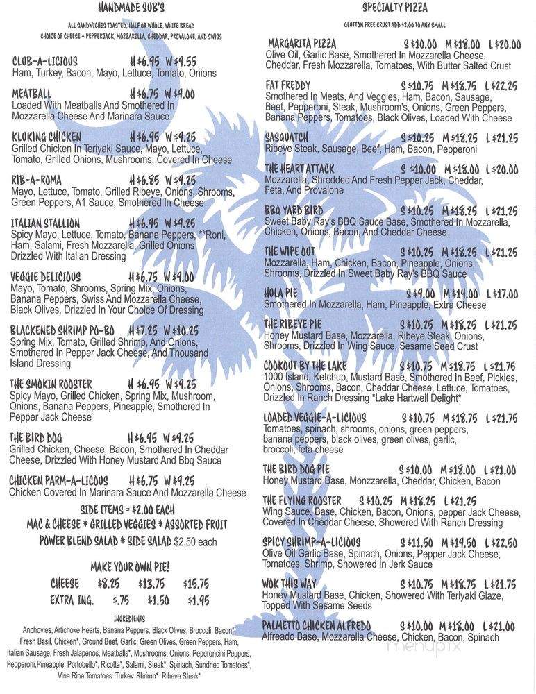 Palmetto Pizza & Subs - Fair Play, SC menu_pic