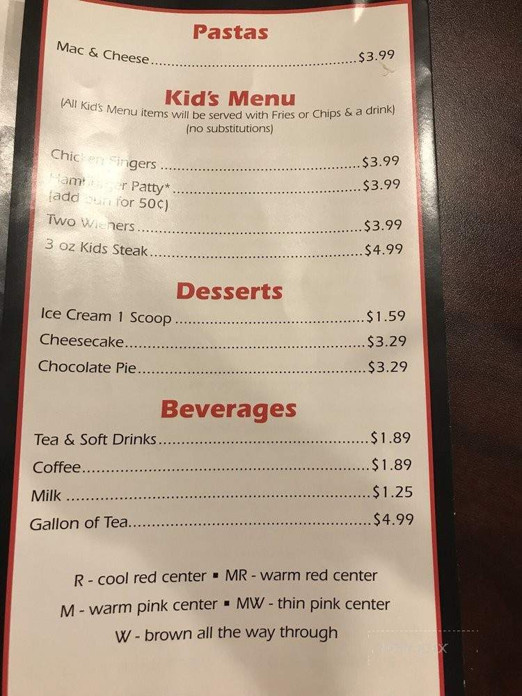 Arnolds of Powdersvilke - Piedmont, SC menu_pic