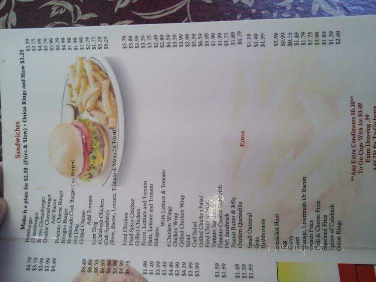 Yesterday's Quality Home Cookin' - Blacksburg, SC menu_pic