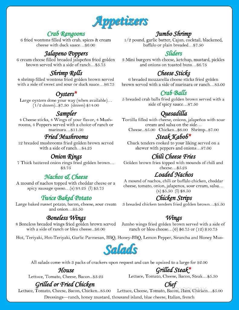 South Main Bar & Grill - Clover, SC menu_pic