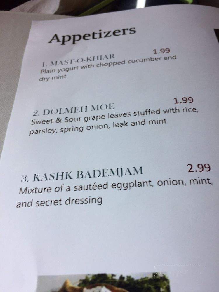 Nayeb Persian Cuisine - Rock Hill, SC menu_pic