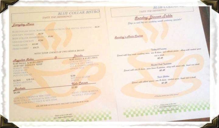Blue Collar Bistro - Johnston, SC menu_pic