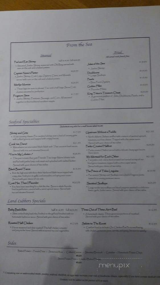 Nautilus Seafood and Grill - Beaufort, SC menu_pic