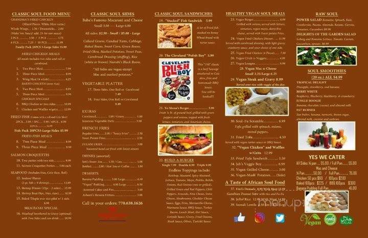 Jannah's Soul Food - Lilburn, GA menu_pic