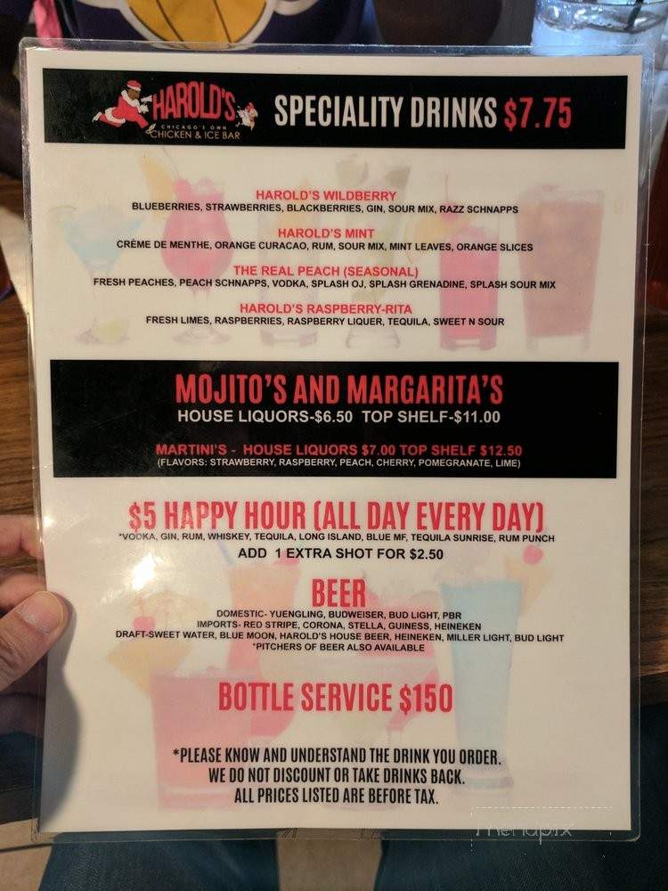 Harold's Chicken & Ice Bar - Marietta, GA menu_pic