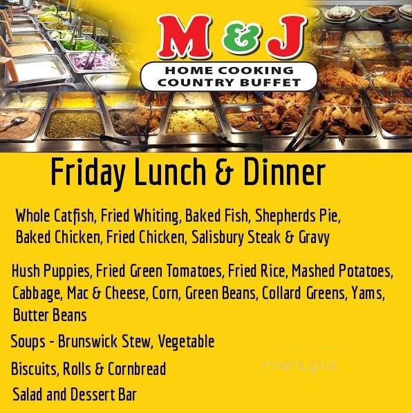 M&J Home Cooking Country Buffet - Snellville, GA menu_pic
