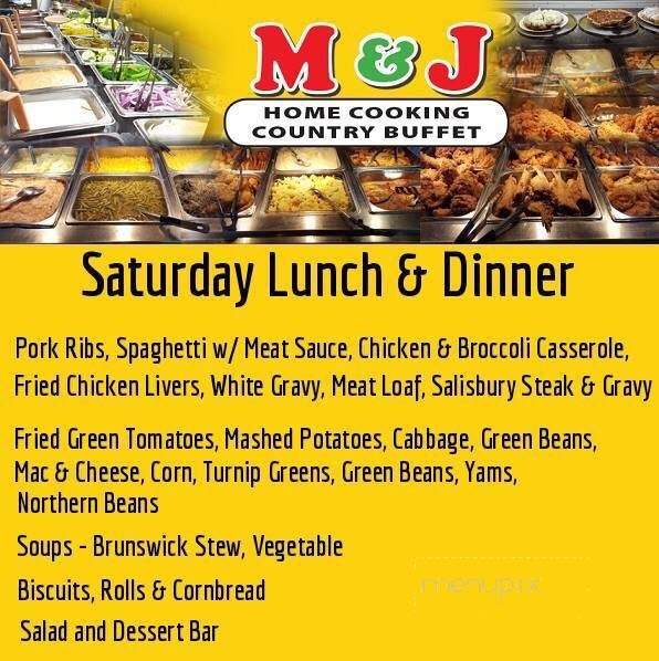 M&J Home Cooking Country Buffet - Snellville, GA menu_pic