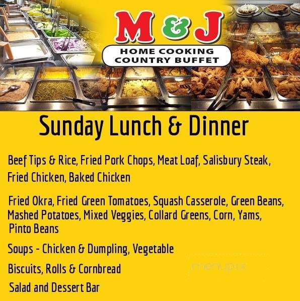 M&J Home Cooking Country Buffet - Snellville, GA menu_pic