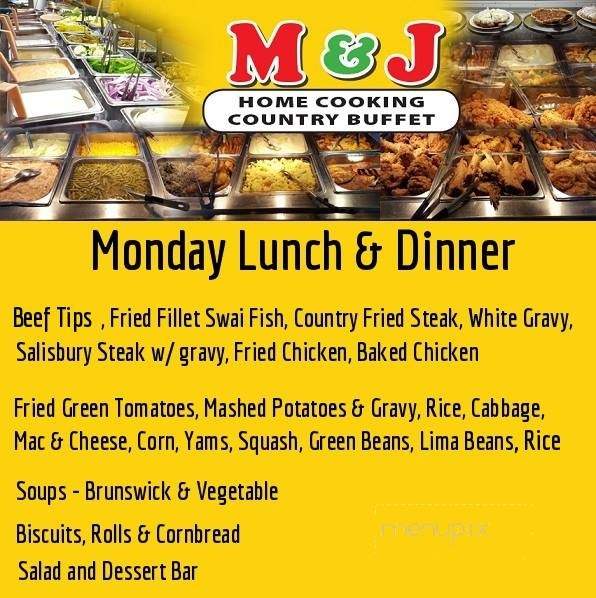 M&J Home Cooking Country Buffet - Snellville, GA menu_pic