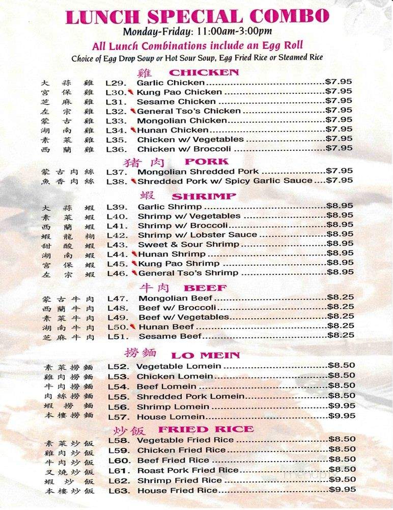 Hong Kong Cafe - Duluth, GA menu_pic