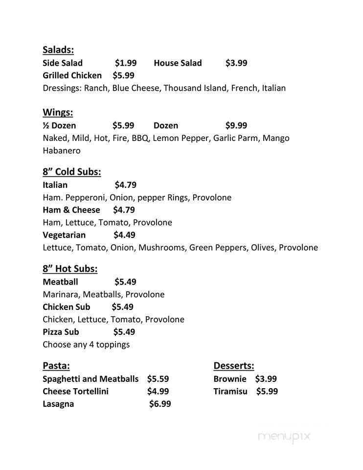 Covered Bridge Pizza - Euharlee, GA menu_pic