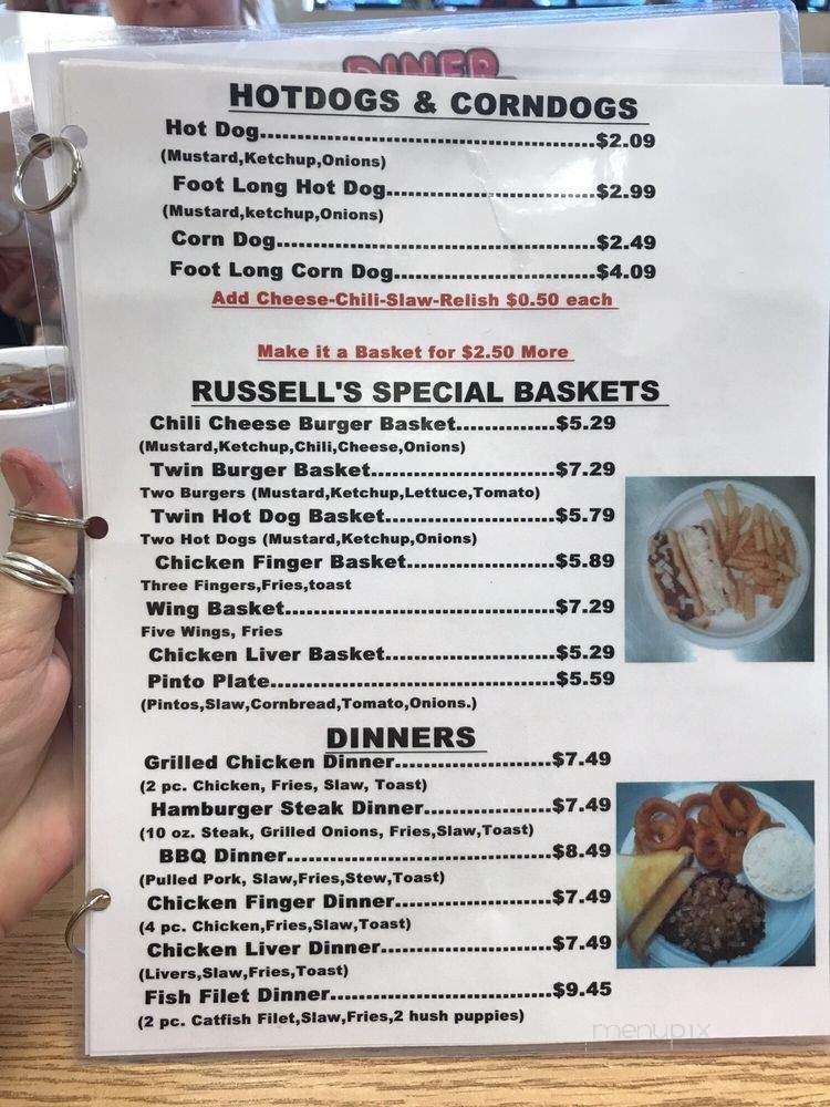 Russell's - Cedartown, GA menu_pic