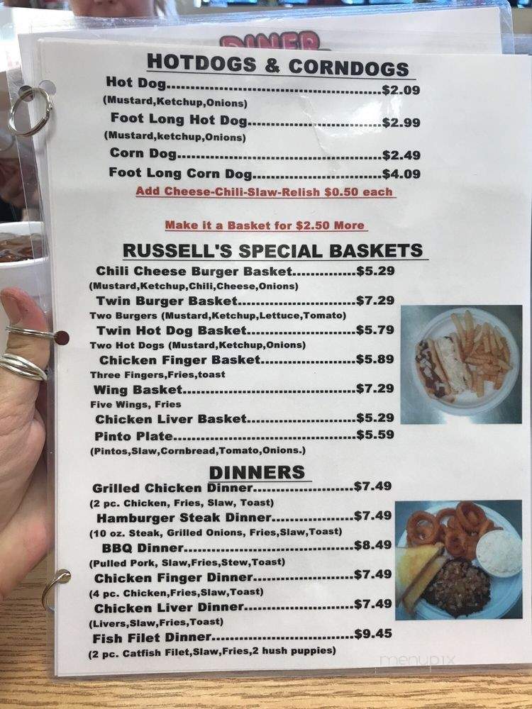 Russell's - Cedartown, GA menu_pic