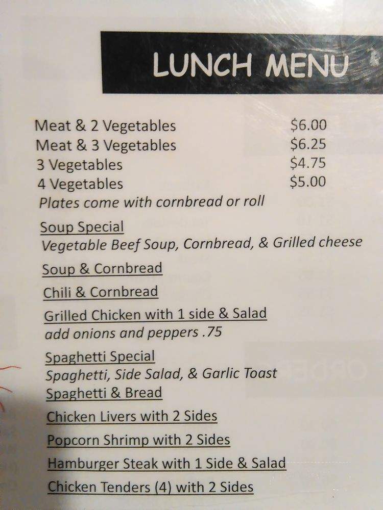 Annies Restaurant - Jasper, GA menu_pic