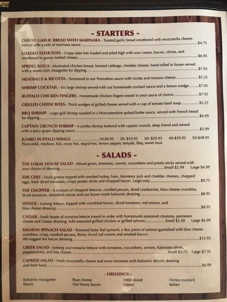 The Lokal Restaurant - Kennesaw, GA menu_pic