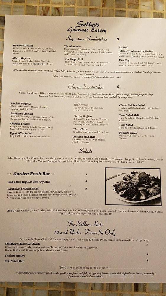 Sellers Eatery - Rome, GA menu_pic