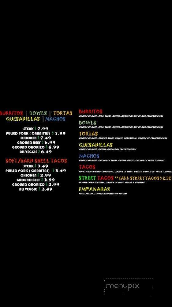 Uncle Bobbys Burrito Bar - Griffin, GA menu_pic