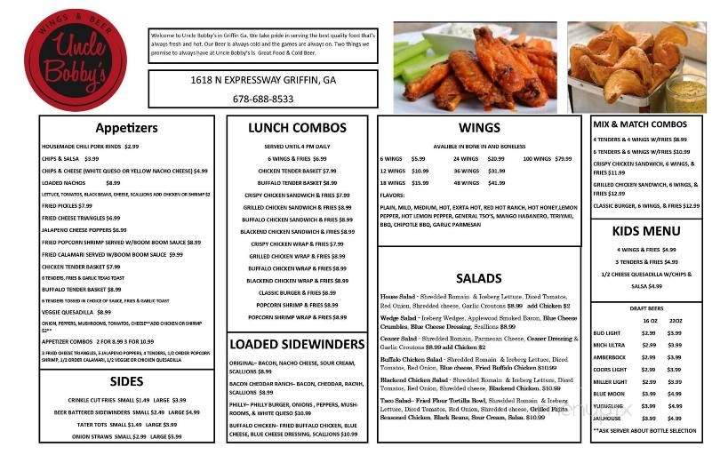 Uncle Bobby's - Griffin, GA menu_pic