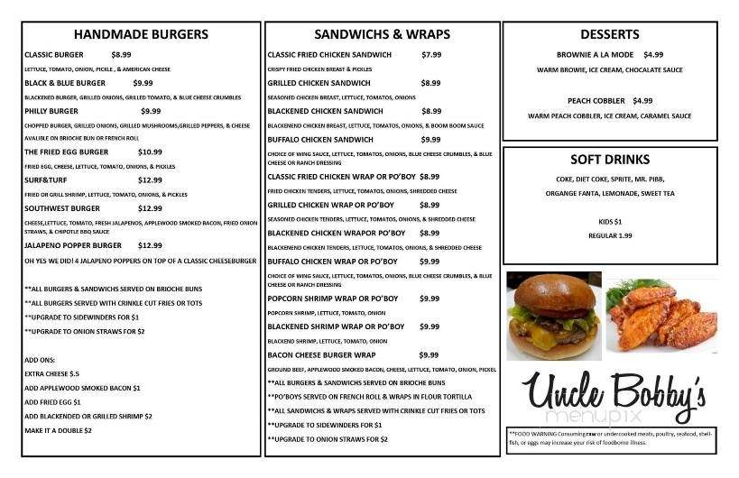Uncle Bobby's - Griffin, GA menu_pic