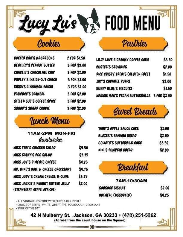 Lucy Lu's Coffee Cafe - Jackson, GA menu_pic