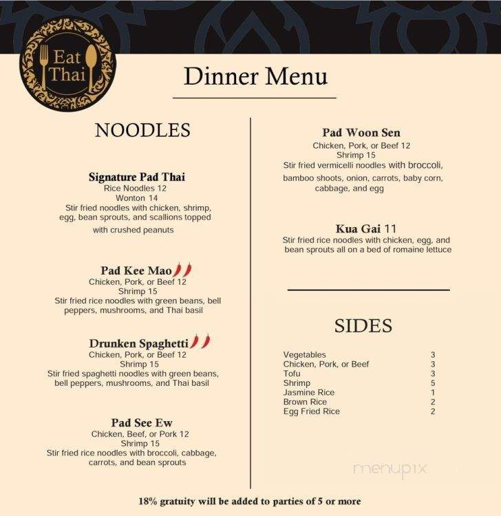 Eat Thai - Newnan, GA menu_pic