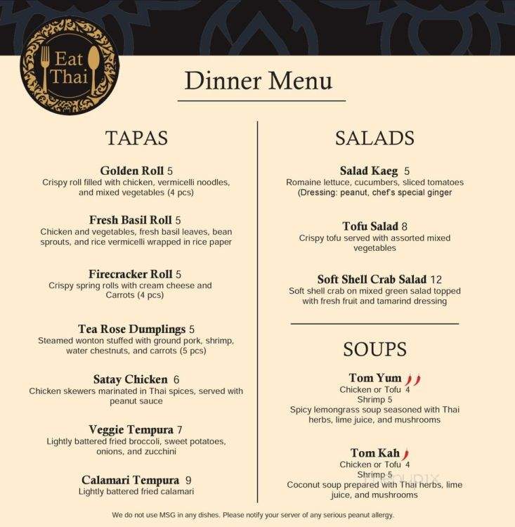 Eat Thai - Newnan, GA menu_pic