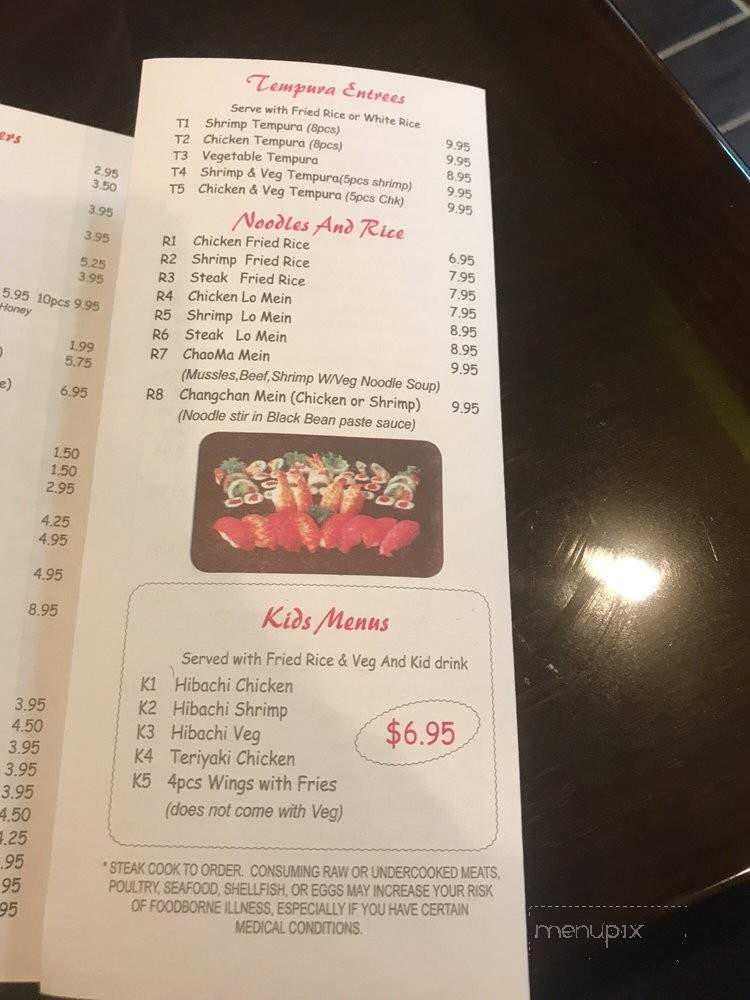 Senkaku Hibachi & Sushi - Newnan, GA menu_pic