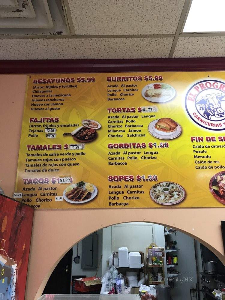El Progreso #5 - Riverdale, GA menu_pic