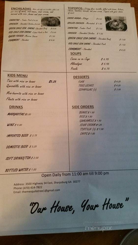 Mesquite Tree - Sharpsburg, GA menu_pic