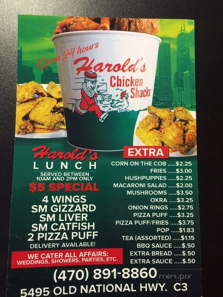 Harolds Chicken Shack - College Park, GA menu_pic