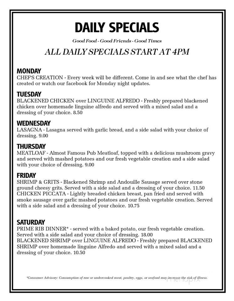 East Towne Pub - East Ellijay, GA menu_pic